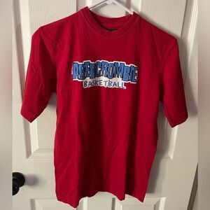 Abercrombie red short sleeve basketball tee shirt